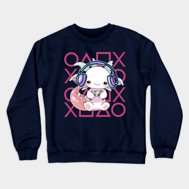 Gamer Axolotl Crewneck Sweatshirt by LaainStudios